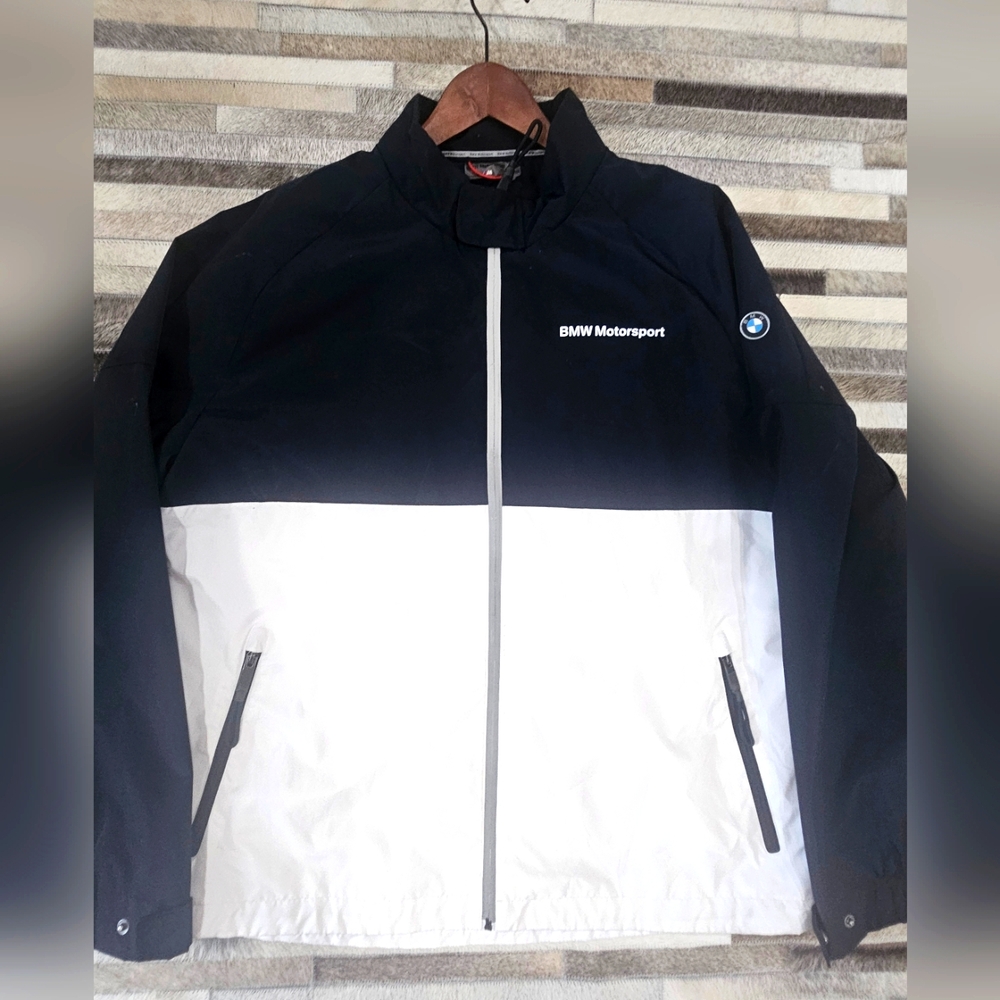 Men's BMW  Motorsport Navy and White Windbreaker/Rain Jacket